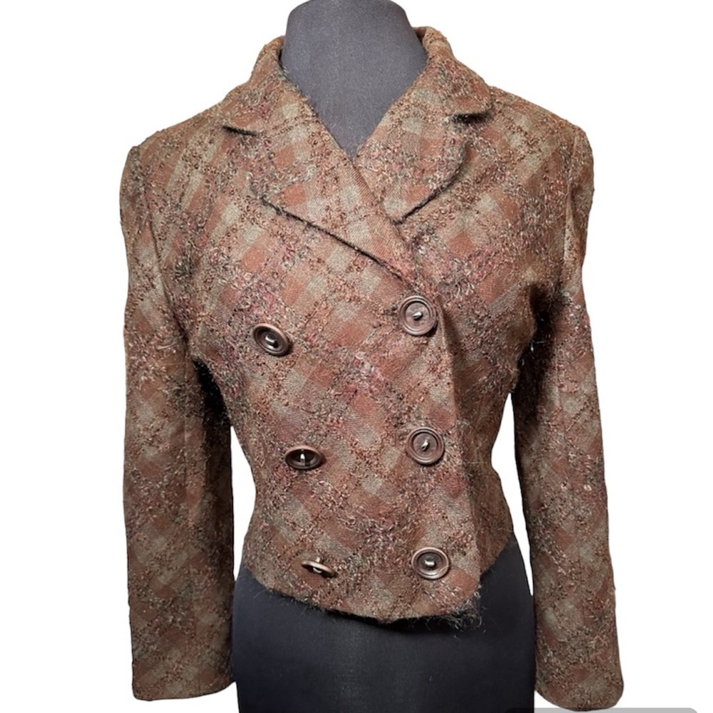 Eric Gaskins 100% wool cropped blazer size 8